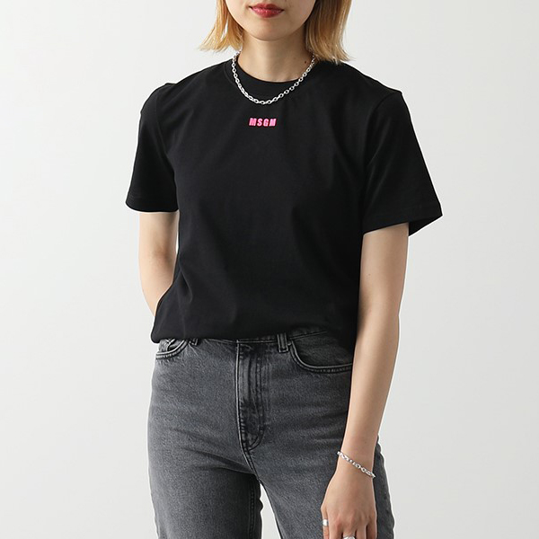MSGM エムエスジーエム Tシャツ 2000MDM500 レディース 半袖 カットソー クルーネック 丸首 ちびロゴ ロゴT カラー5色 MSGM エムエスジーエム Tシャツ 2000MDM500 レディース 半袖