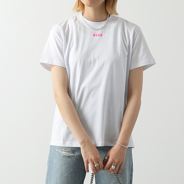 MSGM エムエスジーエム Tシャツ 2000MDM500 レディース 半袖 カットソー クルーネック 丸首 ちびロゴ ロゴT カラー5色 MSGM エムエスジーエム Tシャツ 2000MDM500 レディース 半袖