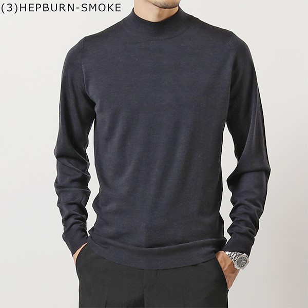 JOHN SMEDLEY ジョンスメドレー ニットトップス HARCOURT ハーコート STANDARD FIT メンズ メリノウール モックネック  セーター ハイゲージ 無地 カラー6色