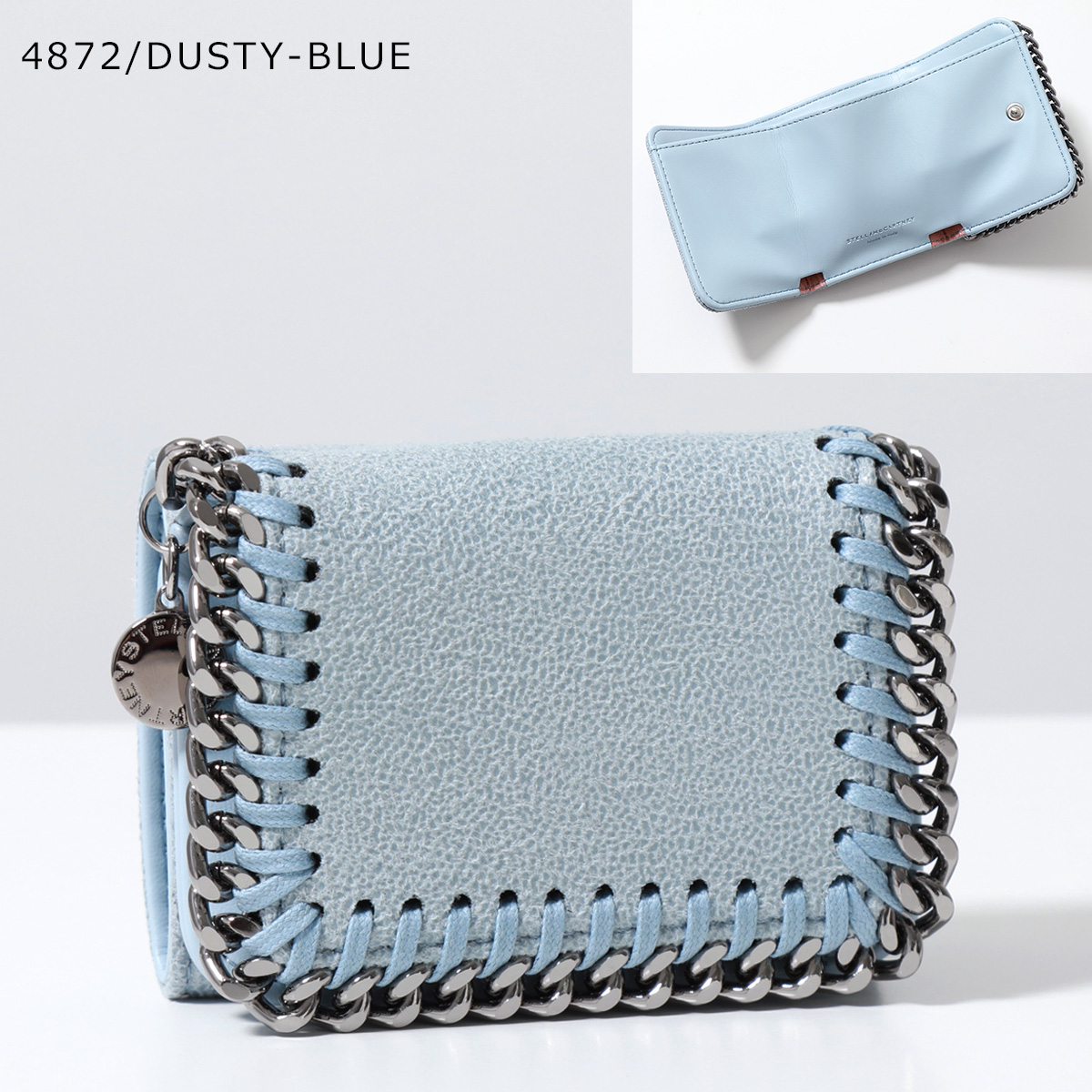 人気 美品 ステラマッカートニー ニつ折り財布 ファベラ チェーン シルバー金具 Stella McCartney STELLA McCARTNEY ステラマッカートニー