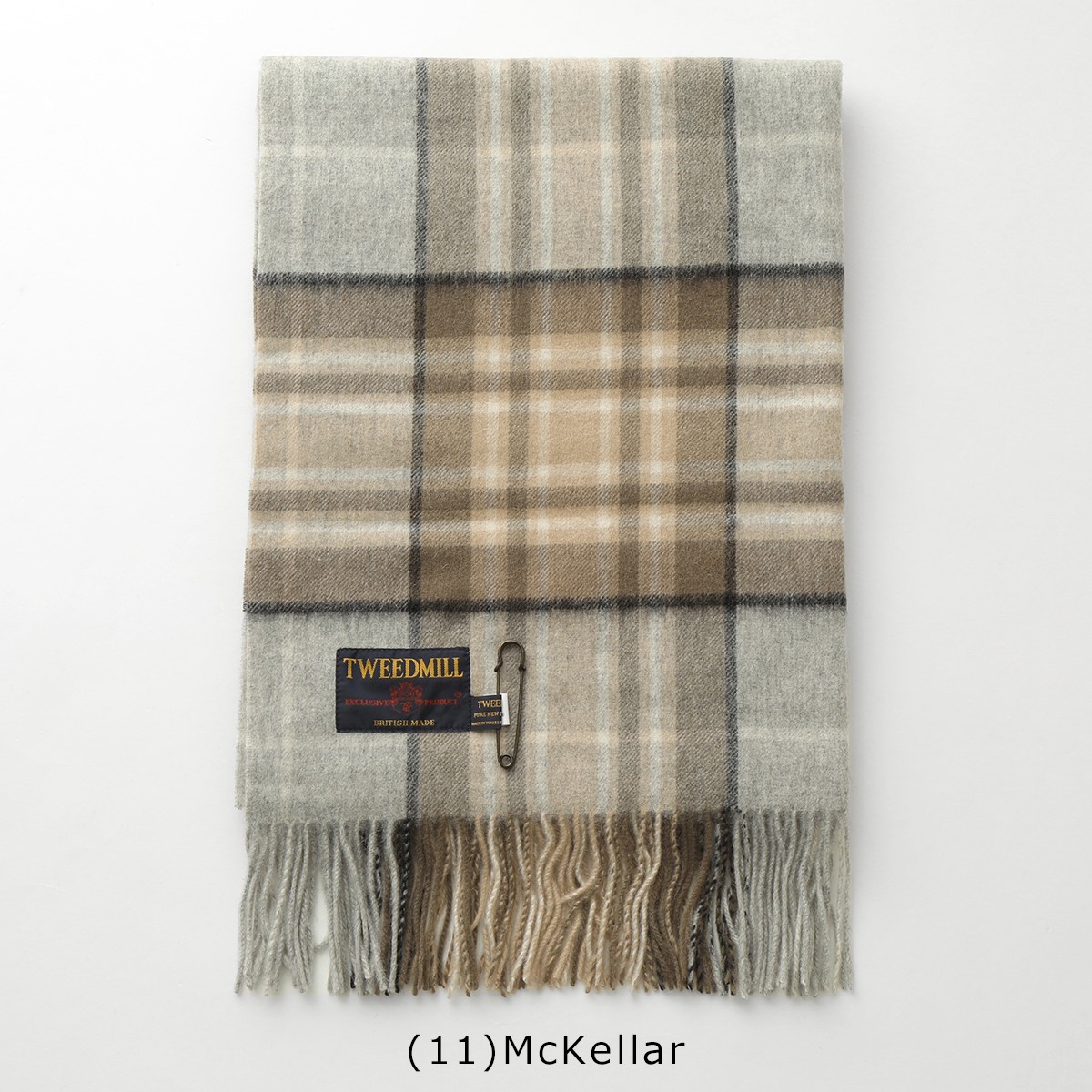 TWEED MILL ツイードミル マフラー Lambswool Knee throw check