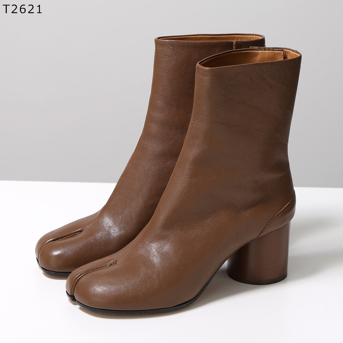 【メゾンマルジェラ】タビブーツ　足袋　TABI　 レザー　35　ベージュ　ヒール Maison Margiela（旧Maison Martin Margiela） - 新品/35 メゾン