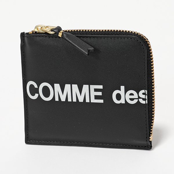 COMME des GARCONS コムデギャルソン SA3100HL HUGE LOGO L字ファスナー コインケース ミニ財布 小銭入れ  BLACK メンズ レディース