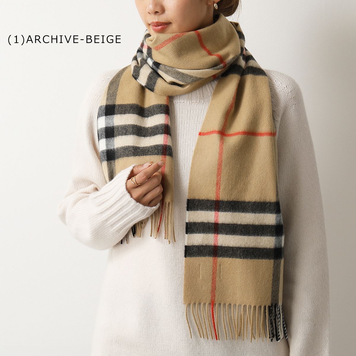 BURBERRY バーバリー マフラー GIANT CHECK CASHMERE SCARF レディース GIANT ICON カシミヤ フリンジ  ストール バーバリーチェック カラー18色