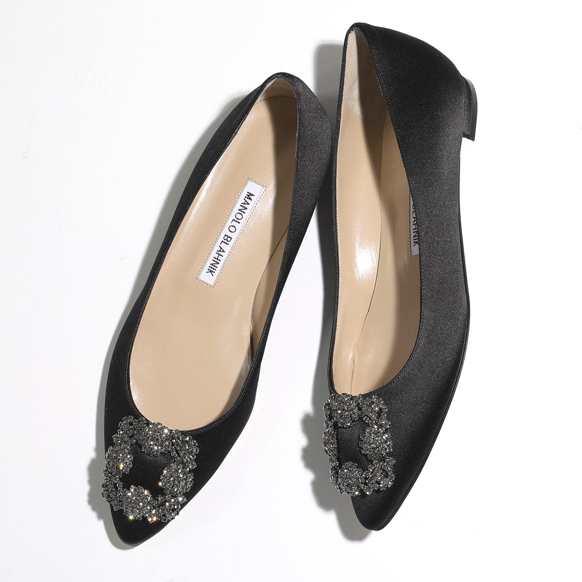 MANOLO BLAHNIK マノロブラニク パンプス HANGISIFLAT FMC SATIN ...