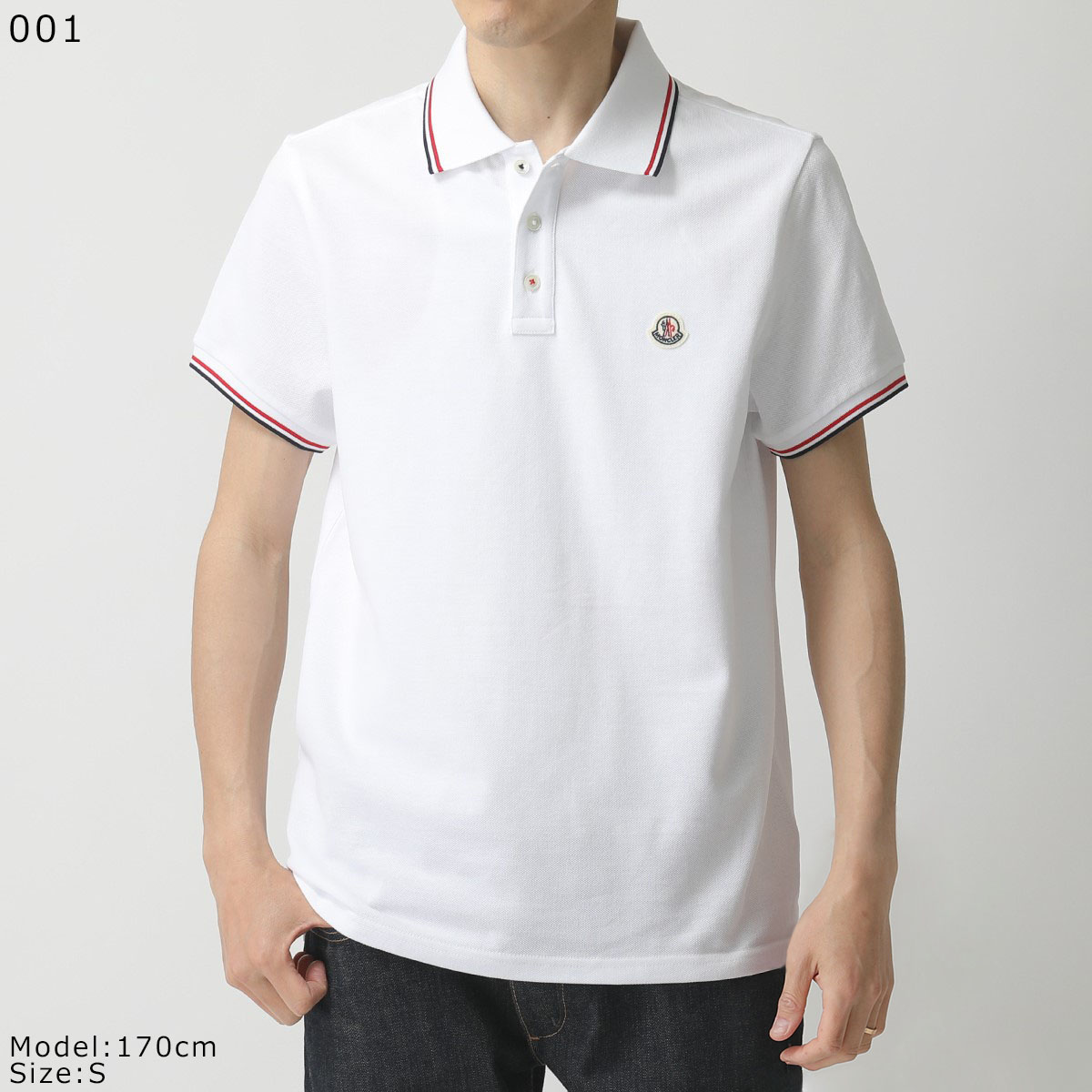 MONCLER モンクレール 8A70300 84556 カラー4色 POLO MANICA C 鹿の子 半袖 ポロシャツ ロゴワッペン  トリコロールライン メンズ