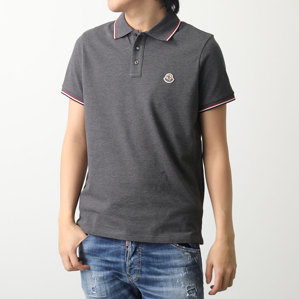 MONCLER 8A70300 84556 カラー4色 POLO MANICA C 鹿の子 半袖 ポ...