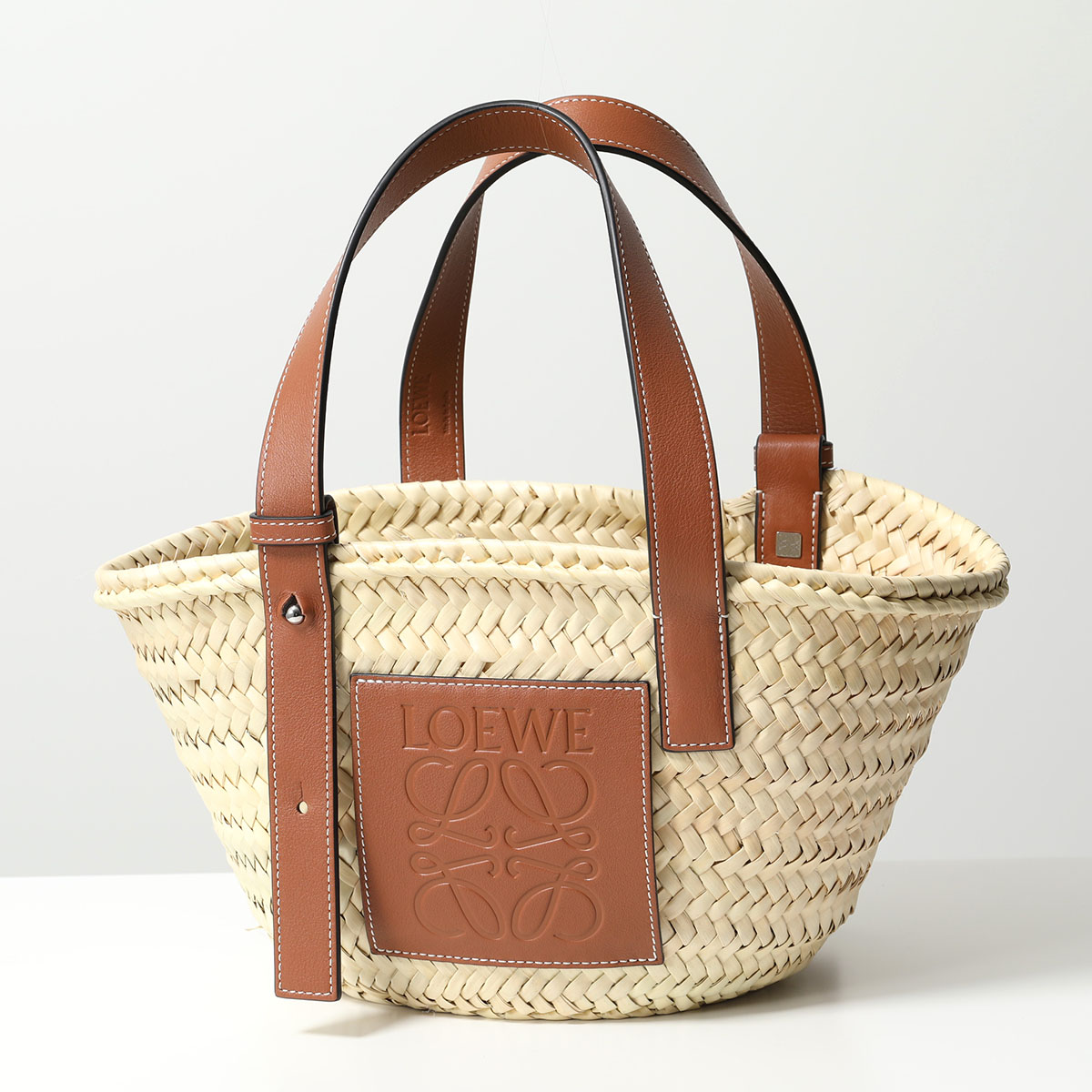 LOEWE ロエベ カゴバッグ A223S93X04 327.02.S93 BASKET SMALL BAG レディース 鞄 ラフィア×レザー  バスケット ハンドバッグ トート カラー2色