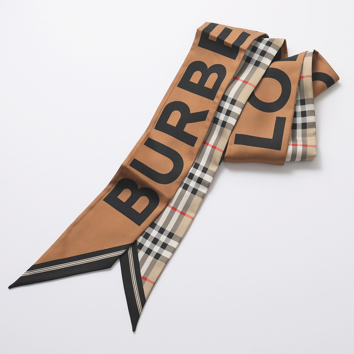 BURBERRY バーバリー スキニースカーフ 180×8 レディース 8028950 シルク リバ...