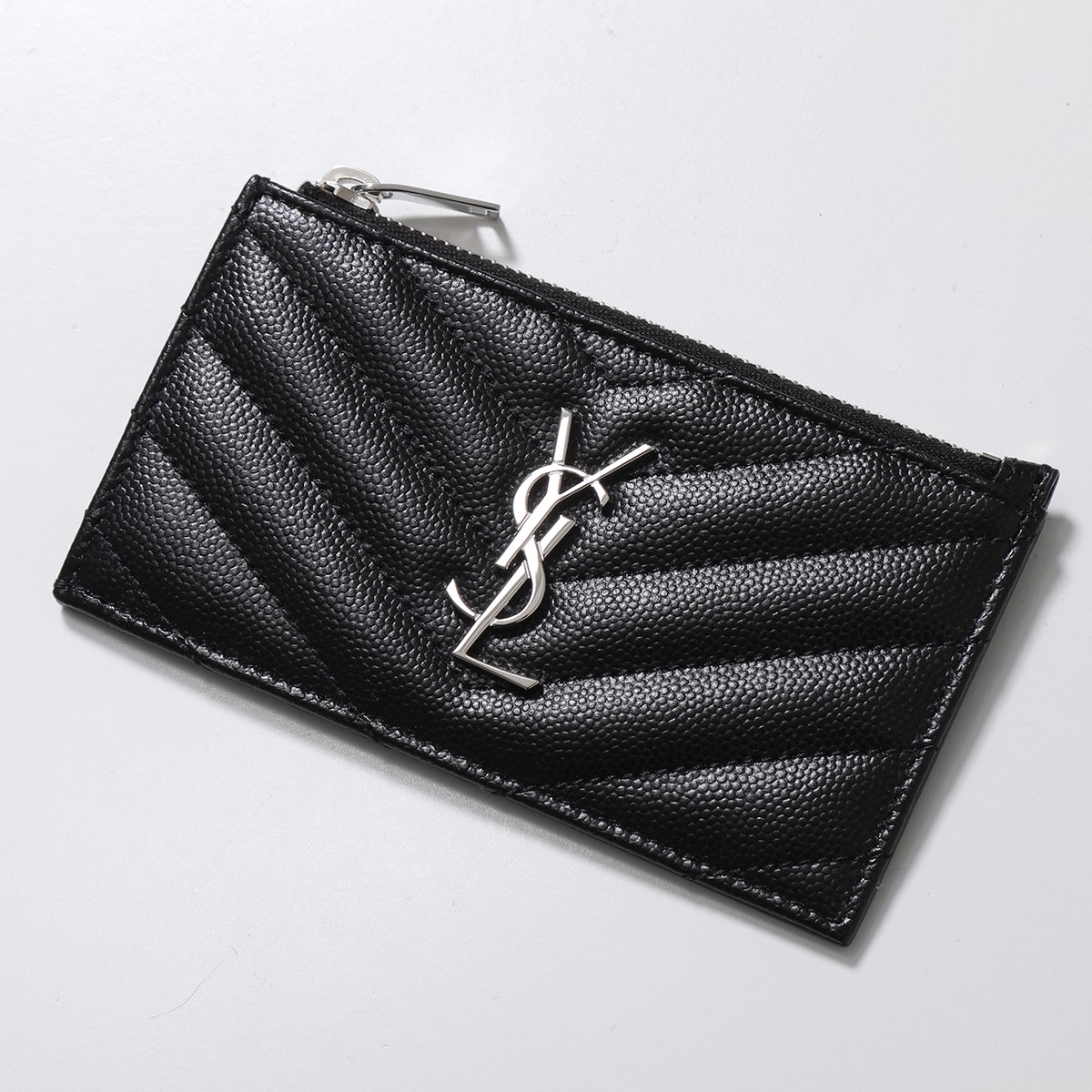 サンローラン SAINT LAURENT カードケース クロコ型押し パスケース 定期入れ ブラック サンローランパリ YSLロゴ 529887 クロコ型押し カードケース ブラック