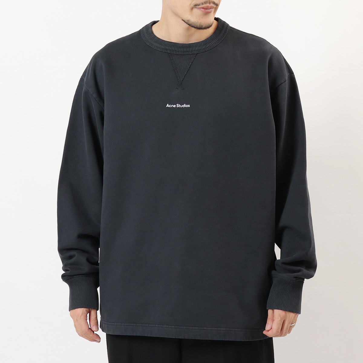 Acne Studios アクネストゥディオズ スウェットシャツ BI0184 FN-MN-SWEA000342 メンズ ロゴ プリント クルーネック  トレーナー カラー3色