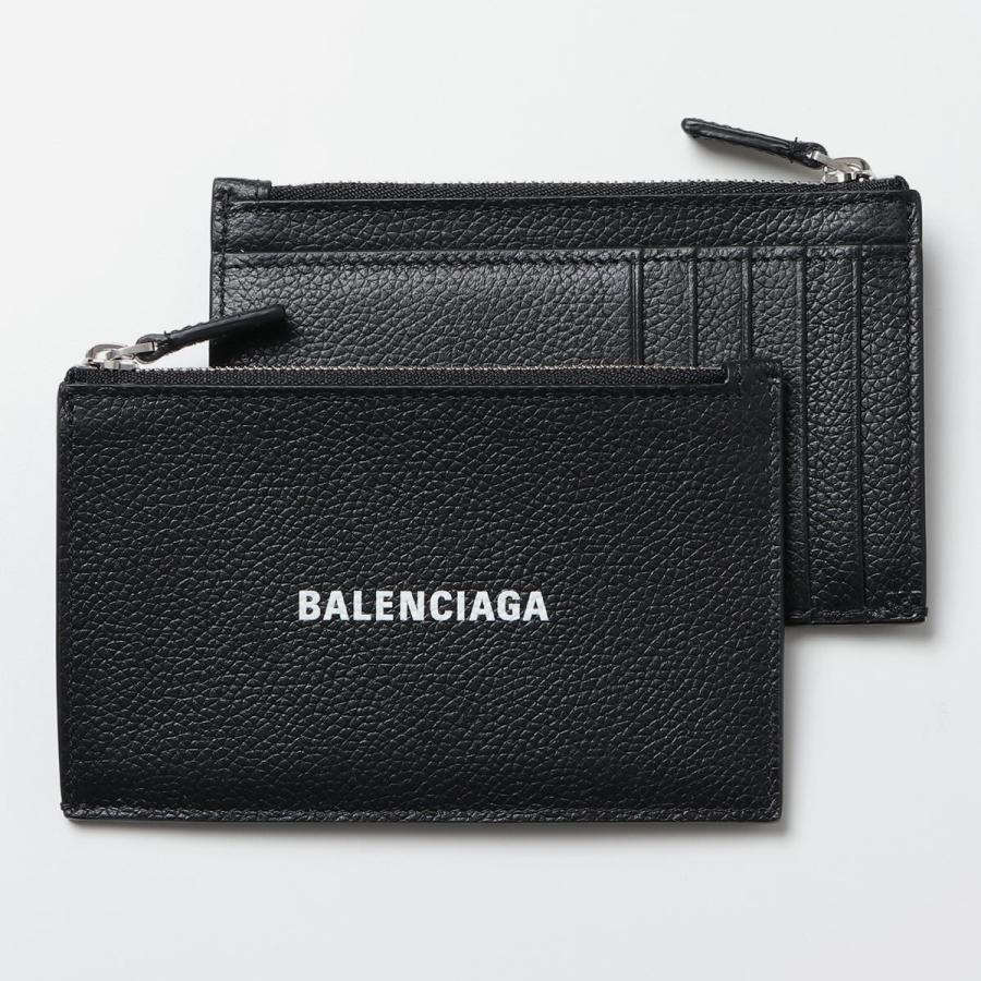 BALENCIAGA バレンシアガ コイン&カードケース 640535 1IZI3 メンズ レザー カードケース ミニ財布 フラグメントケース 1090/BLACK/L-WHITE｜s-musee｜02