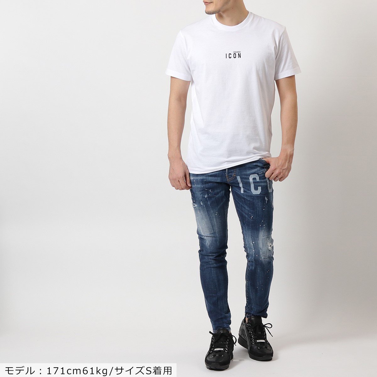 DSQUARED2 ディースクエアード S79GC0010 S23009 Icon Mini Logo T-Shirt 半袖 Tシャツ カットソー  クルーネック ちびロゴT コットン 100 メンズ