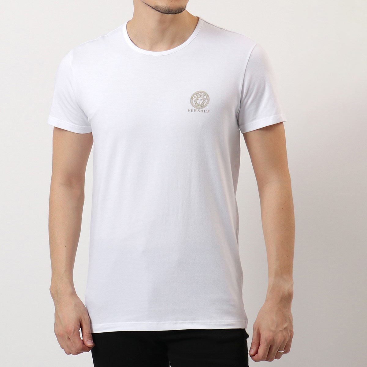 VERSACE ヴェルサーチ AUU01005 1A10011 カラー2色 メドゥーサ アンダーシャツ アンダーウェア クルーネック 半袖 Tシャツ  ロゴT カットソー ストレッチ : 330125027 : インポートセレクトmusee - 通販 - Yahoo!ショッピング