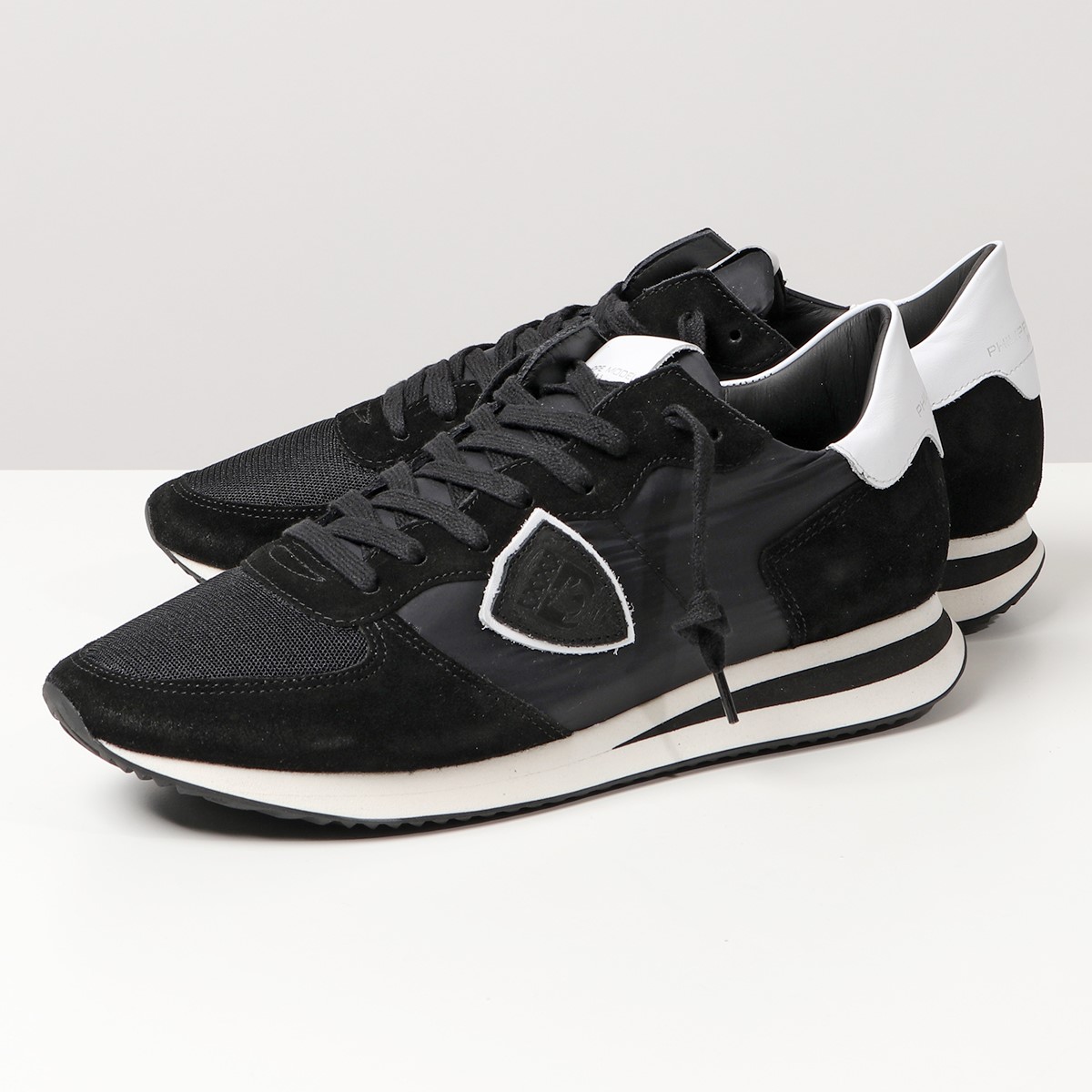 PHILIPPE MODEL NICE LOW MAN SNEAKER/レザースニーカー Nice Sneakers: Man's White/Black Shoes | Philippe Model Paris