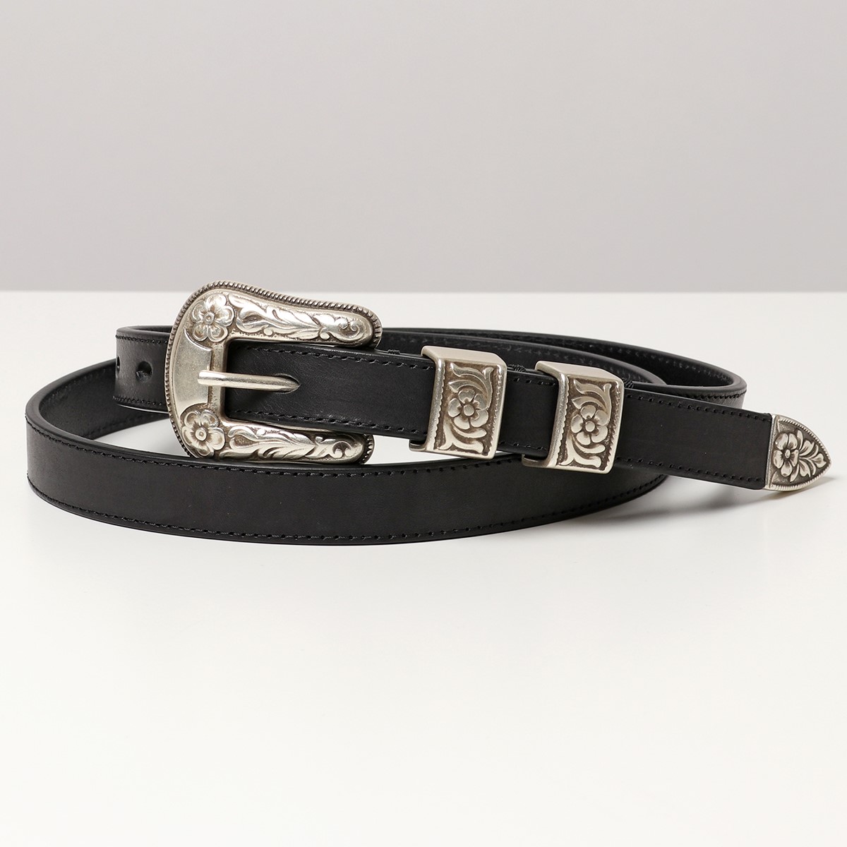 J&M DAVIDSON ベルト ウエスタンバックル WESTERN BUCKLE 20MM BWST-0XX-AN20 47871 7277 メンズ  プンターレ レザー 999S/BLACK