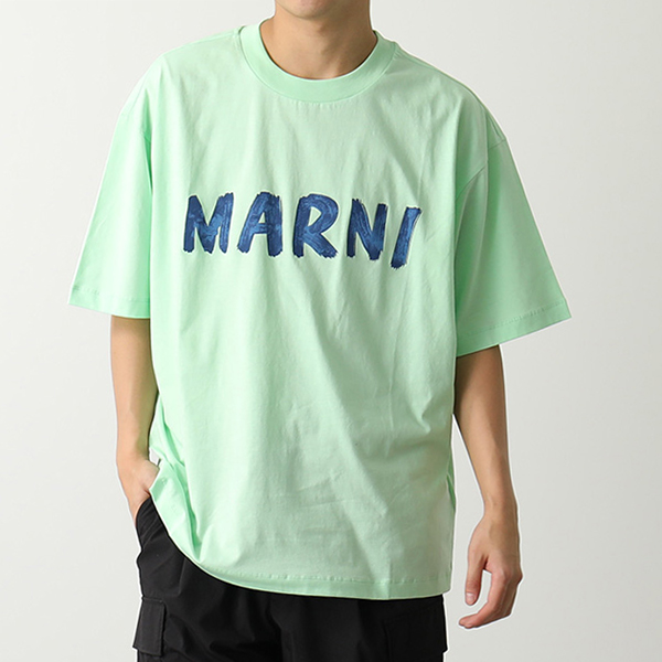 MARNI マルニ Tシャツ THJET49EPH USCS11 メンズ マルニレタリングプリント ミドルスリーブ クルーネック オーバーサイズ 半袖 カットソー ロゴT カラー9色｜s-musee｜06