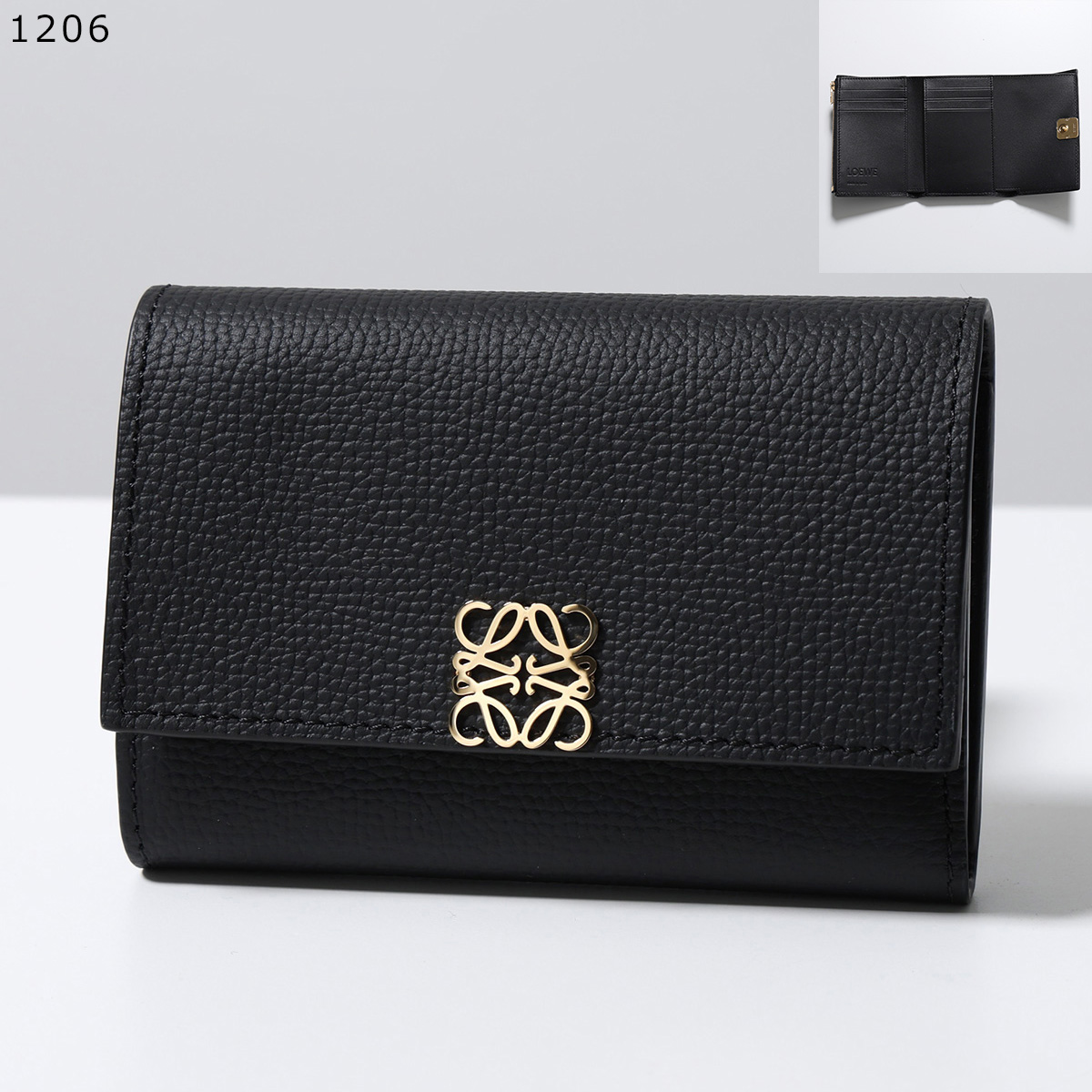 【美品】LOEWE　ロエベ　アナグラム　バーティカル　コンパクトウォレット LOEWE（ロエベ） アナグラム バーティカル ウォレット スモール 三