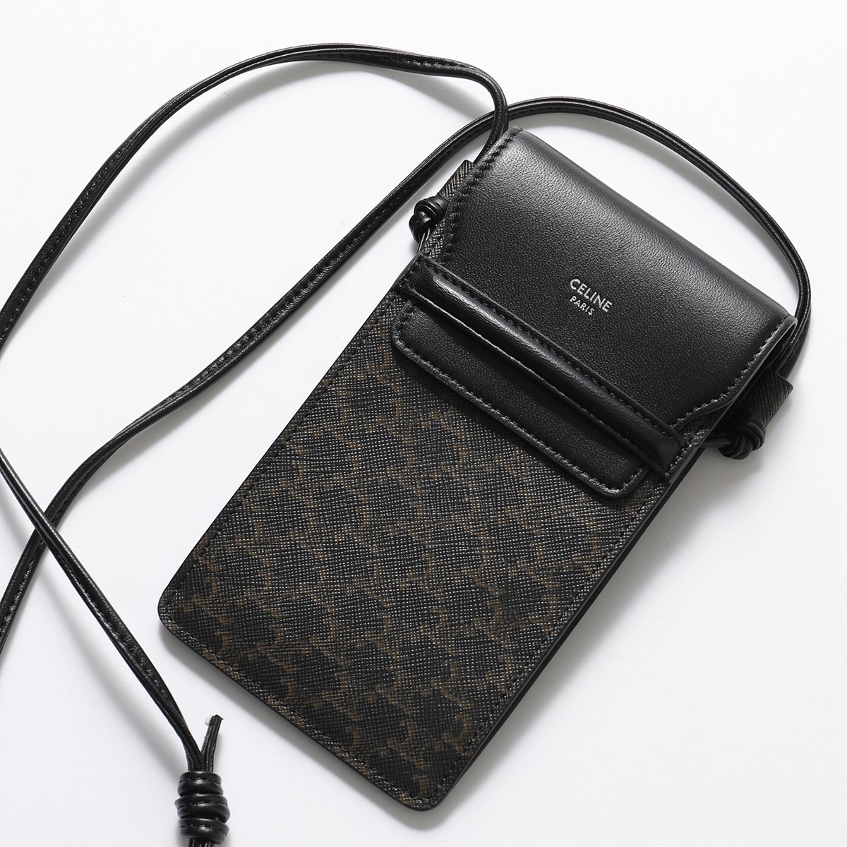 CELINE セリーヌ 10G332CQD.38SI Phone pouch with Flap レザー フォン 