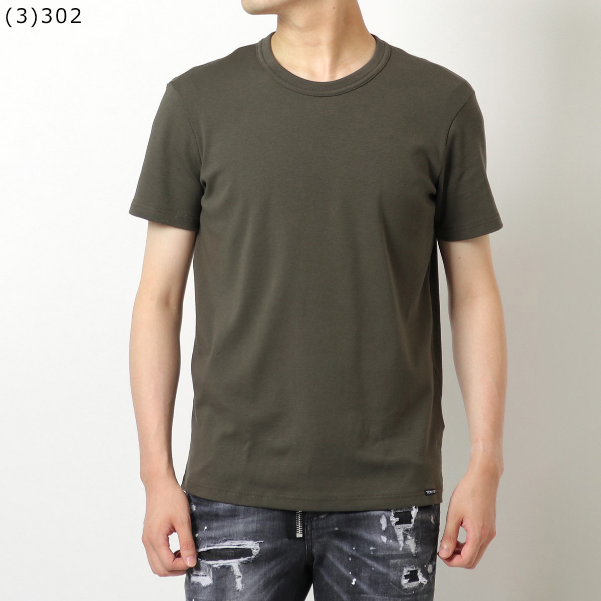 TOM FORD Tシャツ T4M08 104 メンズ アンダーウェア コットン クルーネック カラ...