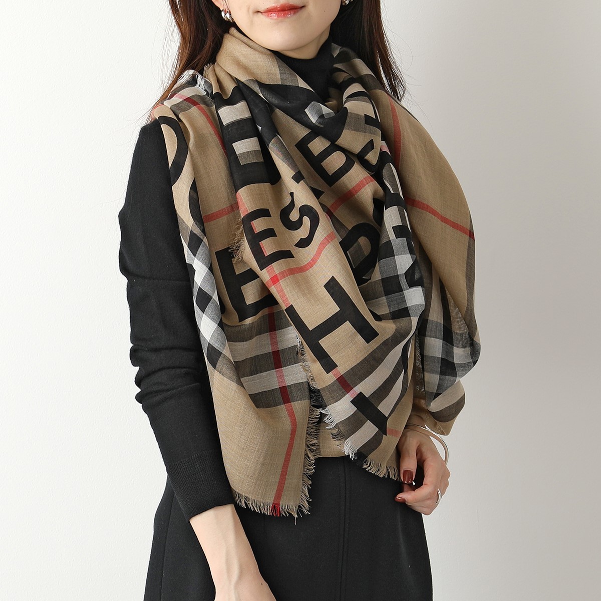 BURBERRY バーバリー ストール ADDRESS GNT CHK 8035555 レディース ホースフェリープリント チェック ウール シルク  ラージ スクエア ロゴ マフラー : 331006064 : インポートセレクトmusee - 通販 - Yahoo!ショッピング