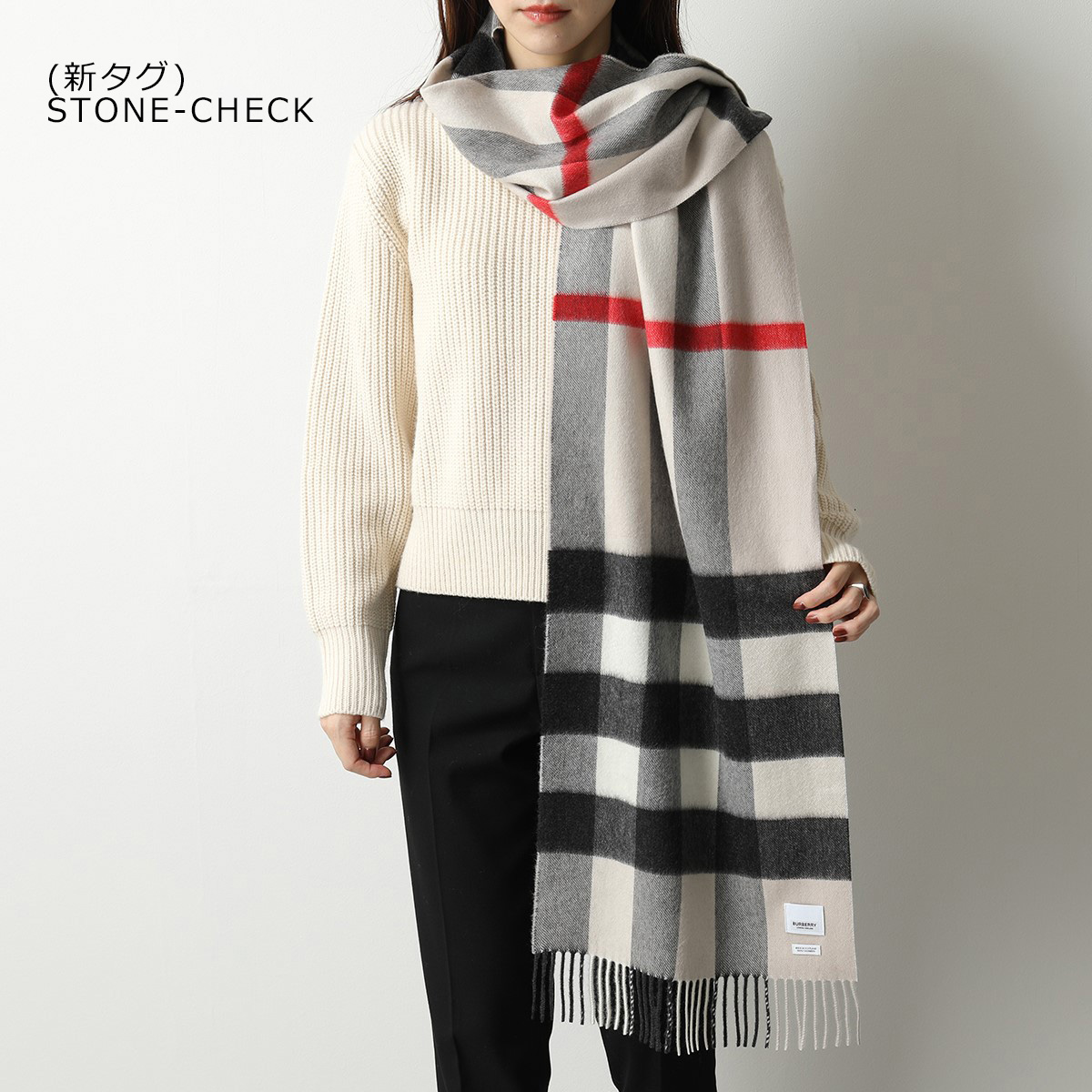 BURBERRY バーバリー マフラー  HALF MEGA CHECK CASHMERE SCARF レディース チェック カシミヤ ストール スカーフ フリンジ カラー5色｜s-musee｜02