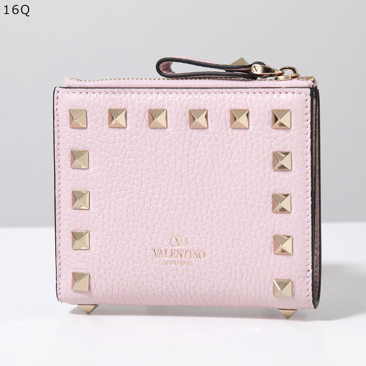 VALENTINO ヴァレンティノ 二つ折り財布 3W2P0W06VSH 4W2P0W06VSH レディース グレインカーフスキン レザー スモール  ミニ財布 ロゴ カラー8色