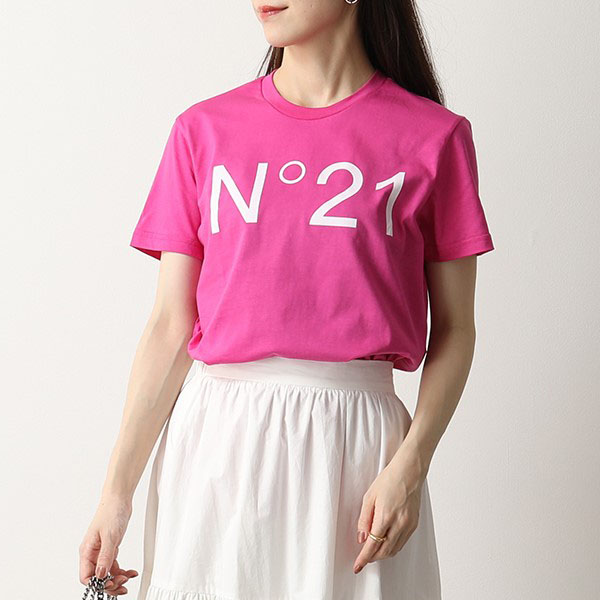 N°21 KIDS ヌメロヴェントゥーノ キッズ Tシャツ N21173 N0153 レディース 半袖 コットン クルーネック ロゴ カラー3色