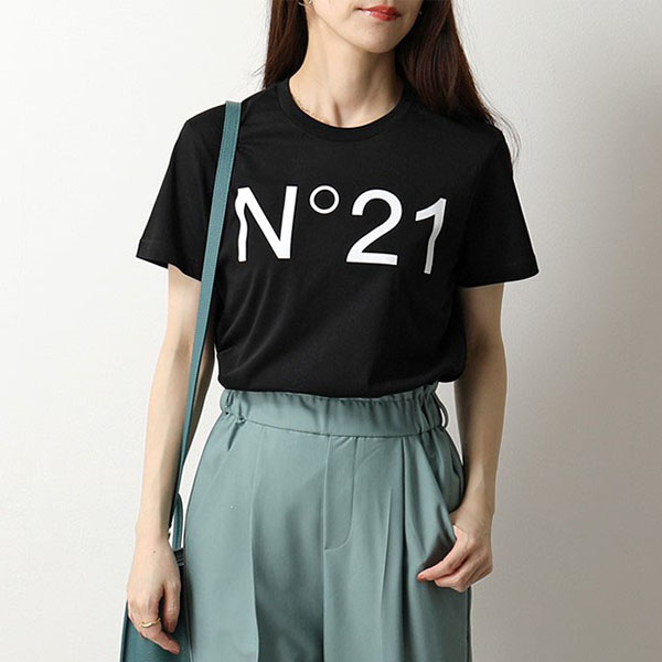 N°21 KIDS ヌメロヴェントゥーノ キッズ Tシャツ N21173 N0153 レディース 半袖 コットン クルーネック ロゴ カラー3色