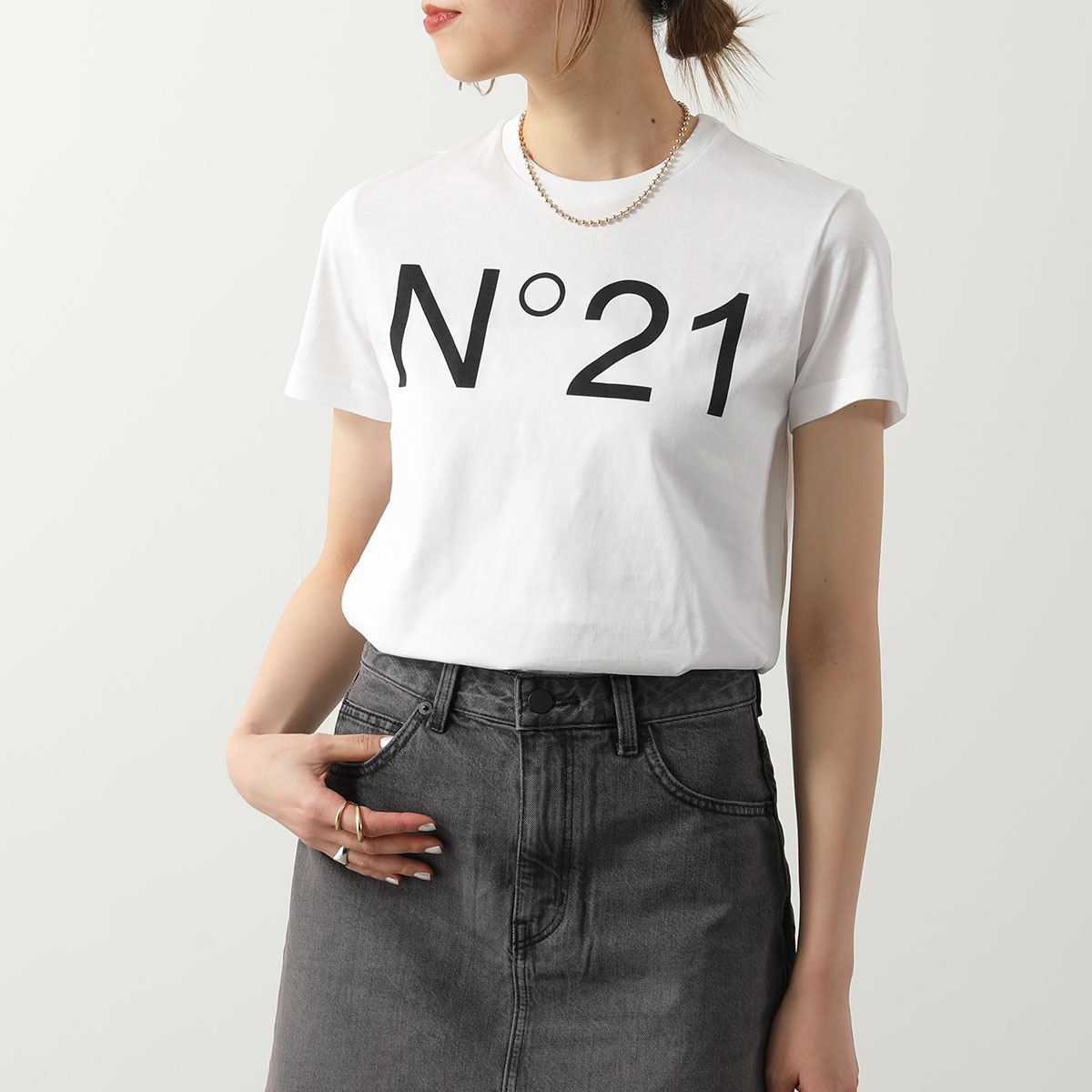 N°21 KIDS ヌメロヴェントゥーノ キッズ Tシャツ N21173 N0153 レディース 半...