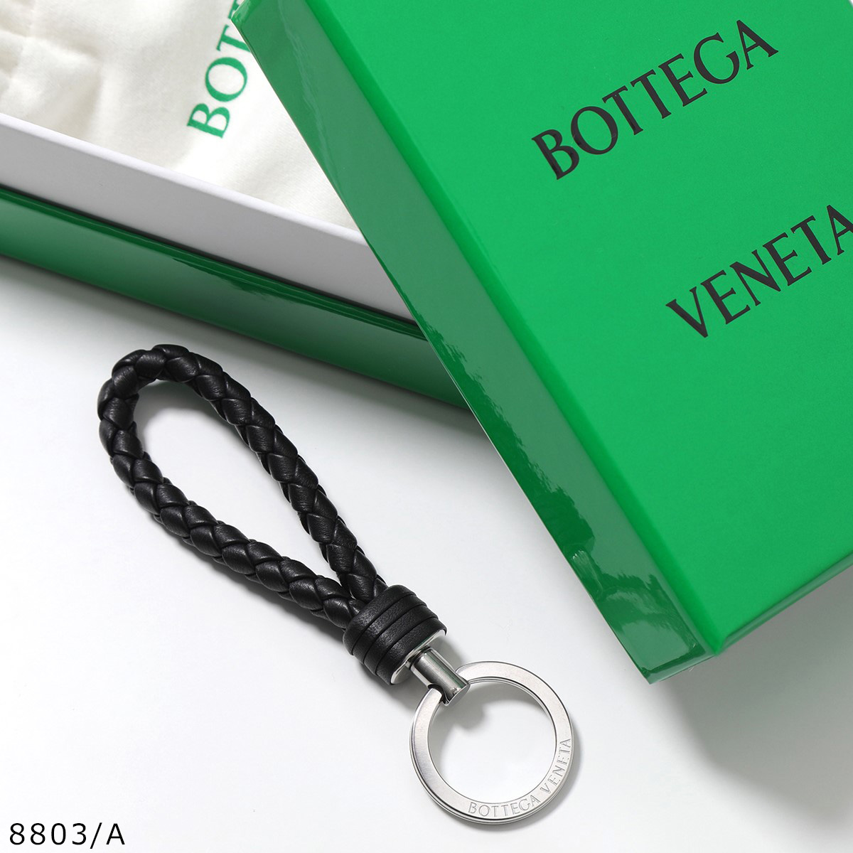 BOTTEGA VENETA ボッテガヴェネタ キーホルダー 608783 VO0BG メンズ イントレチャート レザー キーリング キーストラップ  バッグチャーム 8803