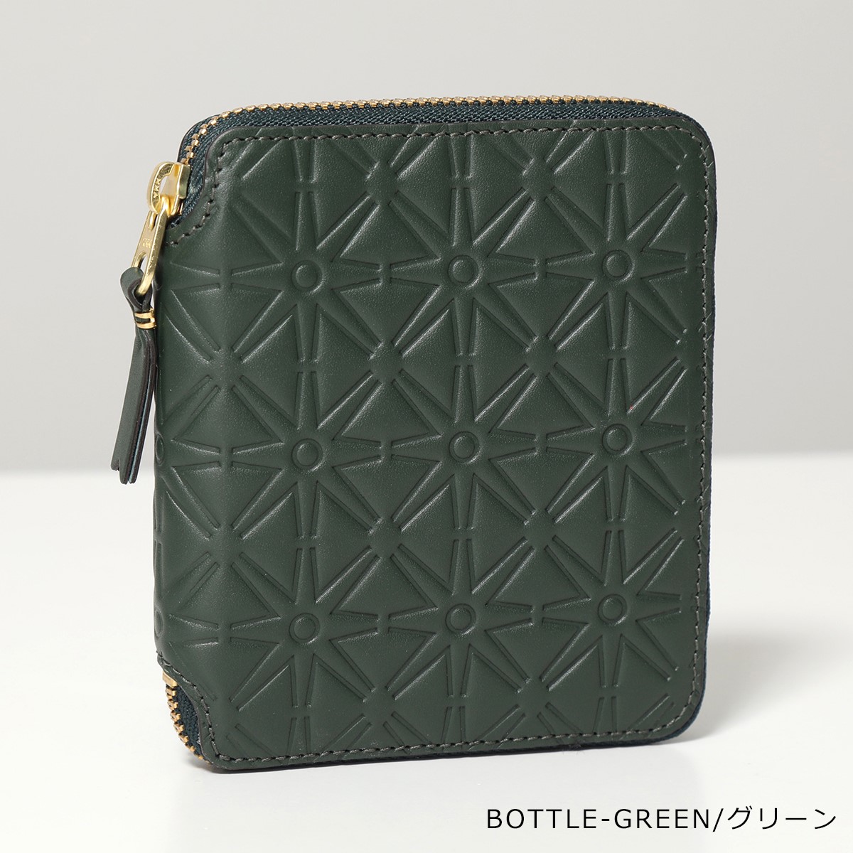 コムデギャルソン2つ折財布 EMBOSSED FOREST ブラック レザー EMBOSSED FOREST-エンボスフォレスト-COMME des GARCONS