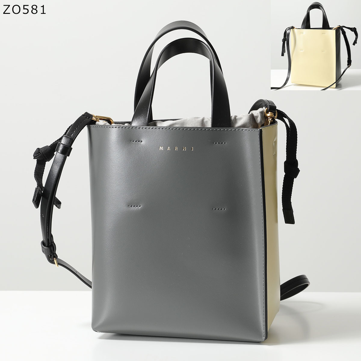 MARNI マルニ トートバッグ MUSEO ミュゼオ ミニ SHMP0039Y0 SHMP0039Y2 LV639 レディース レザー  ショルダーバッグハンドバッグ 巾着付き 鞄 カラー8色