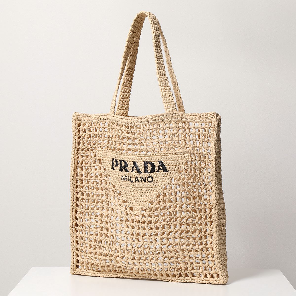 PRADA プラダ トートバッグ RAFIA ラフィア 1BG393 OOO 2A2T レディース カゴバッグ かごバッグ ロゴ 刺繍 鞄 カラー5色｜s-musee｜02