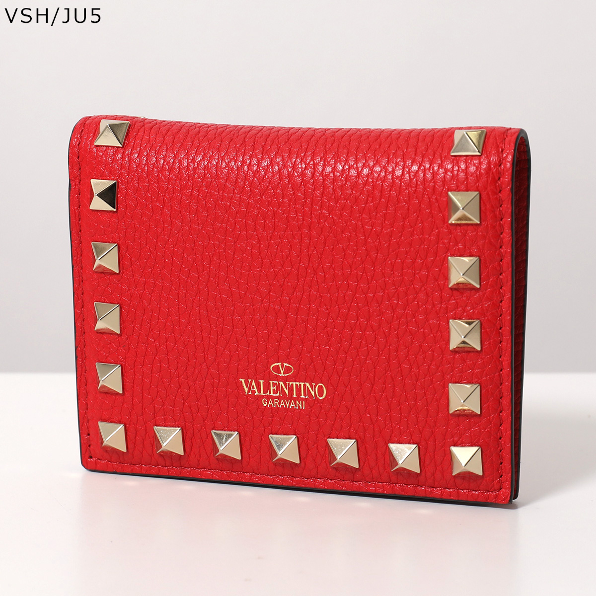 Valentinoヴァレンティノ　折り畳み財布 すぐ届く！VALENTINO（ヴァレンティノ）Vロゴ 二つ折り財布