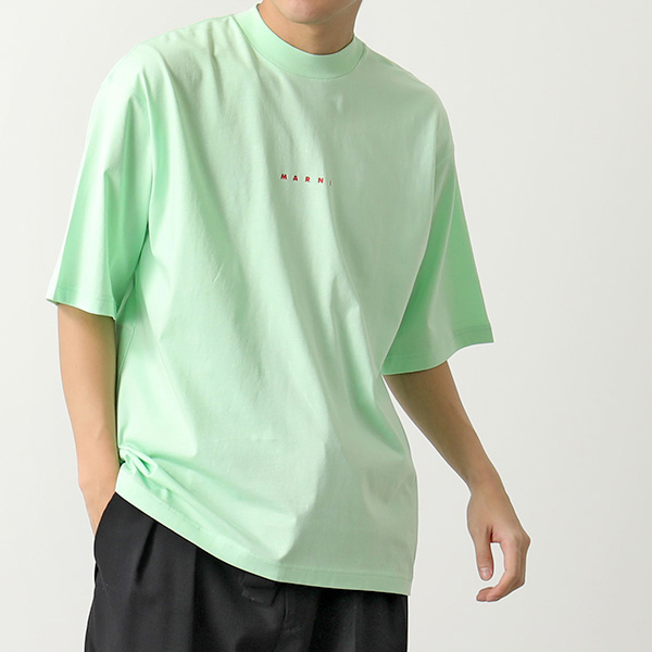 MARNI マルニ Tシャツ HUMU0223P1 USCS87 メンズ コットン ちびロゴT モックネック オーバーサイズ 半袖 カラー4色｜s-musee｜04