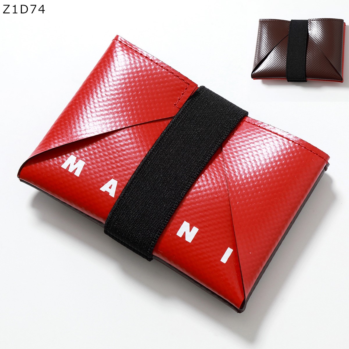 MARNI マルニ カードケース ORIGAMI オリガミ PFMI0008U0 P3572 P2382 P5769 メンズ レディース PVC 折り紙風デザイン バイカラー バンド カラー9色｜s-musee｜07