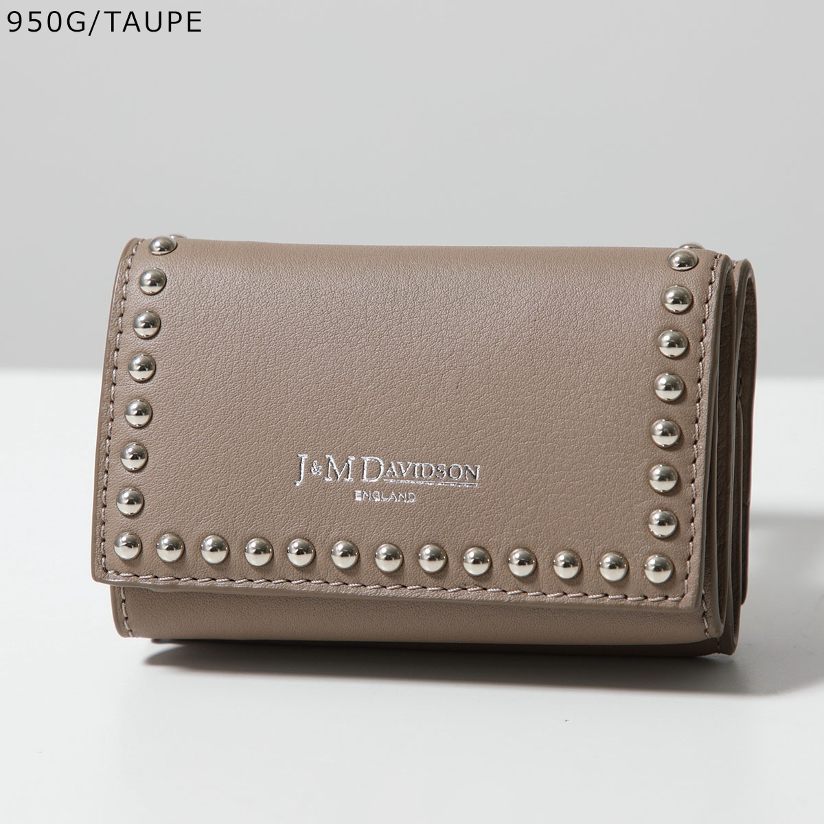 J&M Davidson DAVIDSON 三つ折り財布 FOLD WALLET WITH STUDS