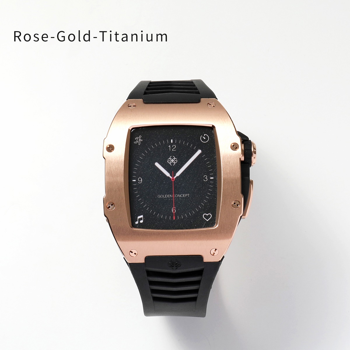 GOLDEN CONCEPT ゴールデンコンセプト Apple Watch Series 7 8 9 アップルウォッチケース RST45 メンズ チタン ラバーストラップ カラー2色｜s-musee｜03