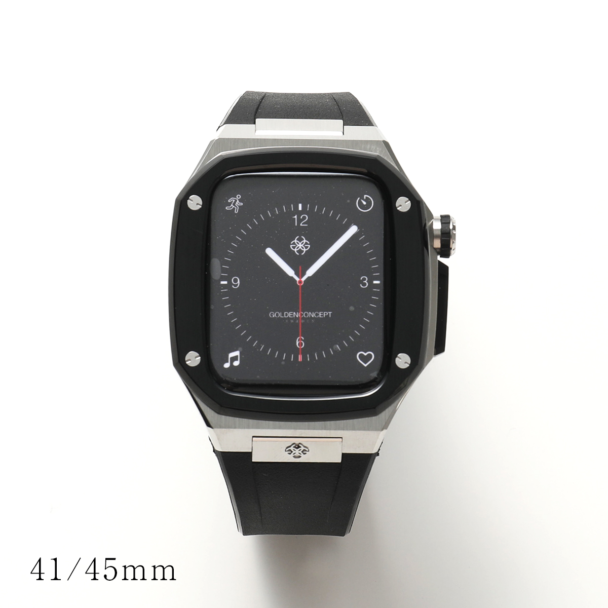 GOLDEN CONCEPT ゴールデンコンセプト Apple Watch Series 7 8 9 アップルウォッチケース SP41 SP45  メンズ ステンレススチール Silver/Jet-Black