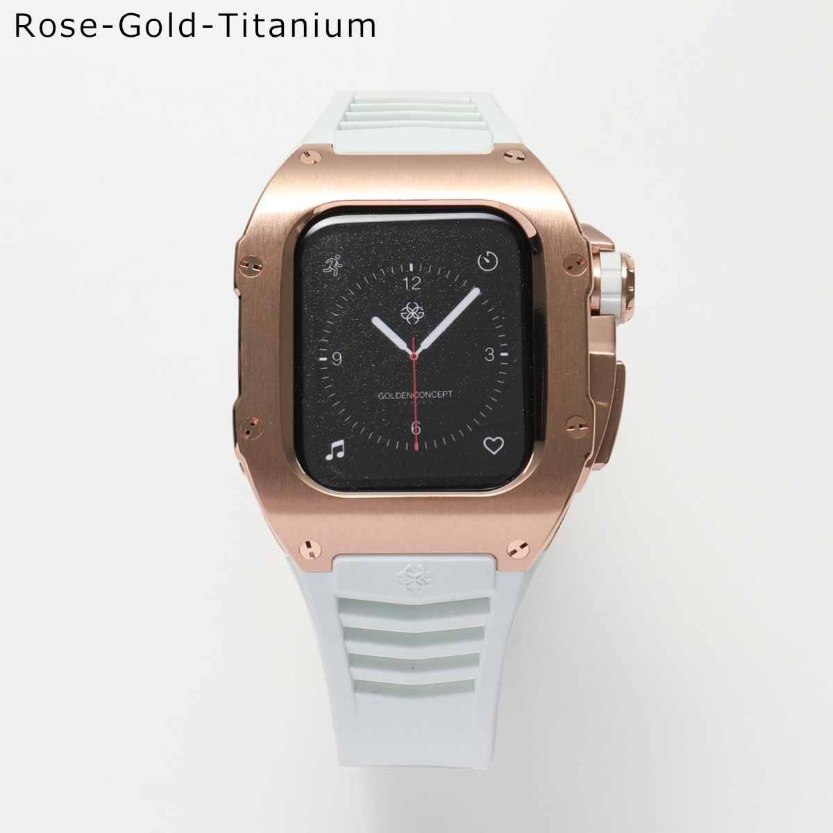 GOLDEN CONCEPT ゴールデンコンセプト Apple Watch Series 7 8 9 アップルウォッチケース RST41 メンズ  チタン ラバーストラップ Rose-Gold-Titanium