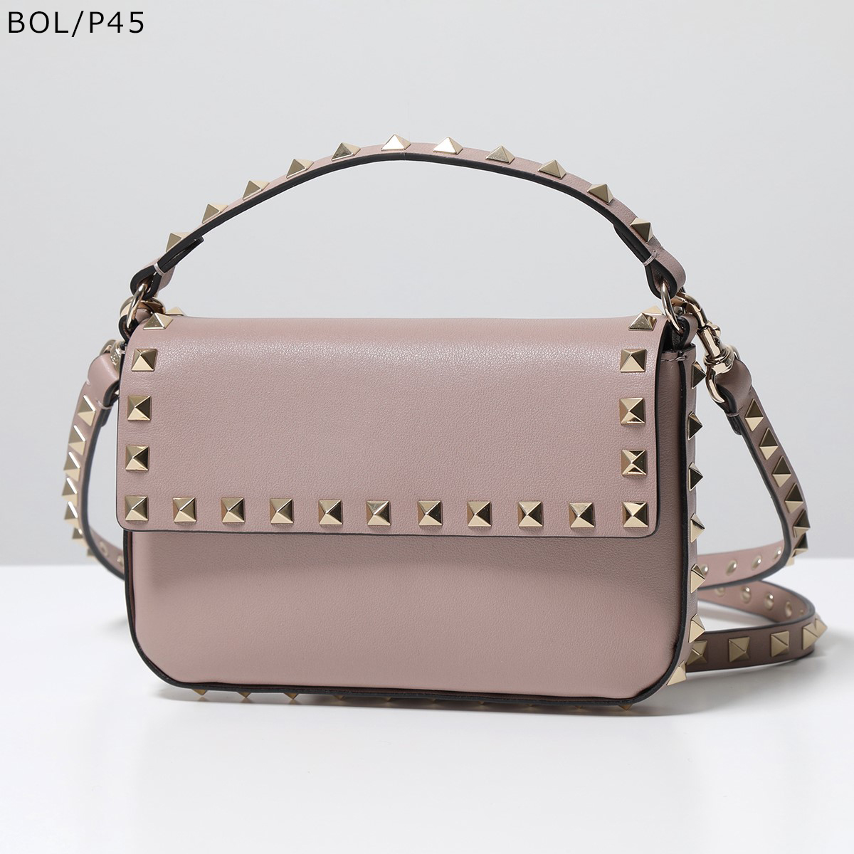 VALENTINO ヴァレンティノ ショルダーバック 3W0P0W07VSH 3W2P0W07BOL レディース レザー ポシェット ハンドバッグ  ロックスタッズ装飾 鞄 カラー10色