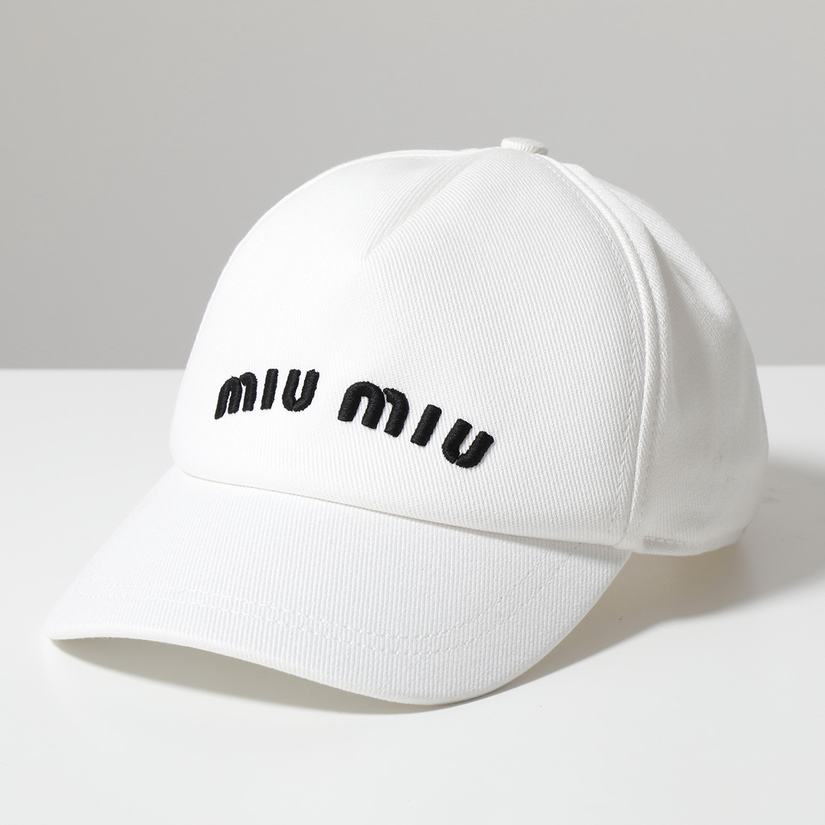 MIUMIU ミュウミュウ ベースボールキャップ 5HC179 2DXI レディース ロゴ 刺繍 エンボス デニム 帽子カラー5色