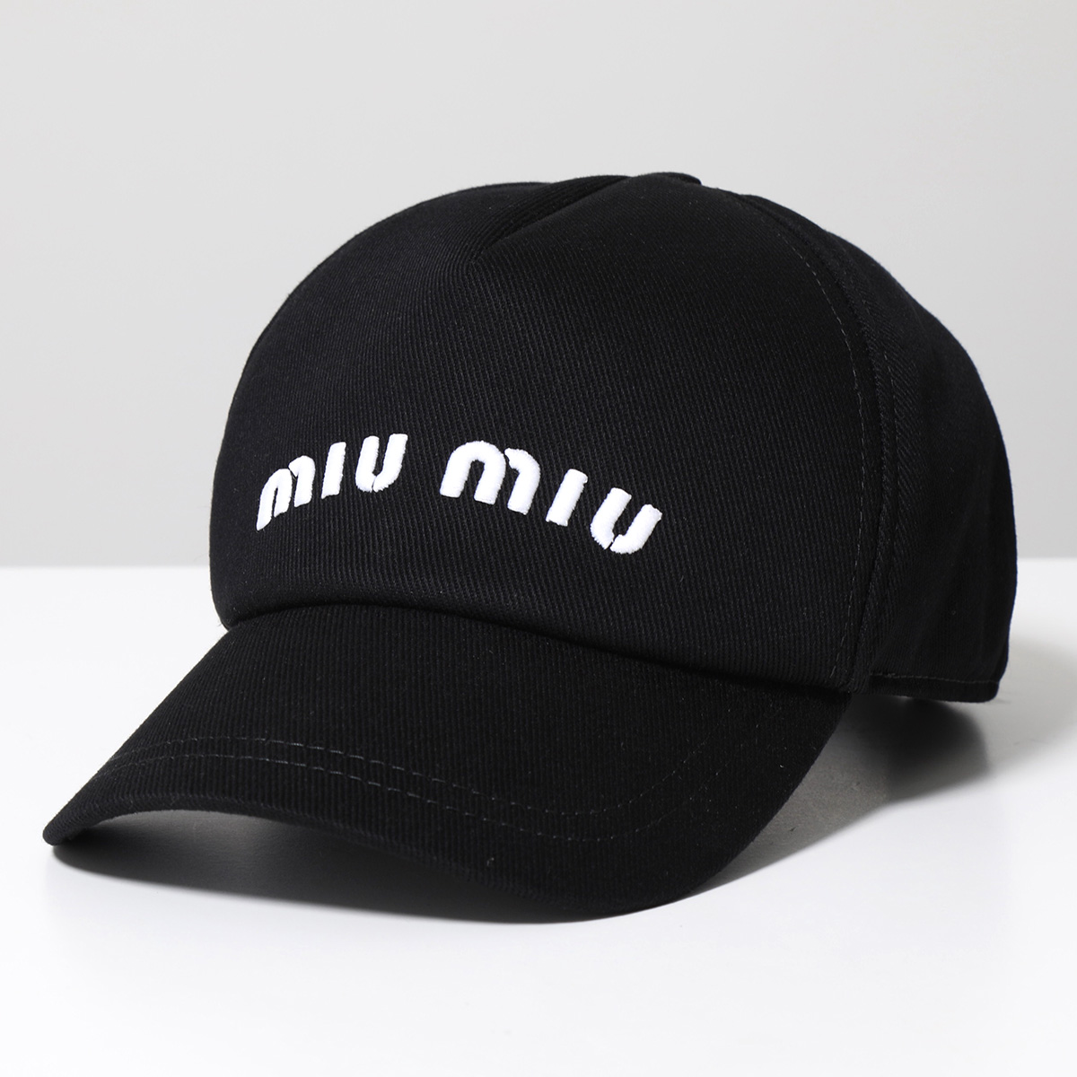 MIUMIU ミュウミュウ ベースボールキャップ 5HC179 2DXI レディース ロゴ 刺繍 エンボス デニム 帽子カラー4色