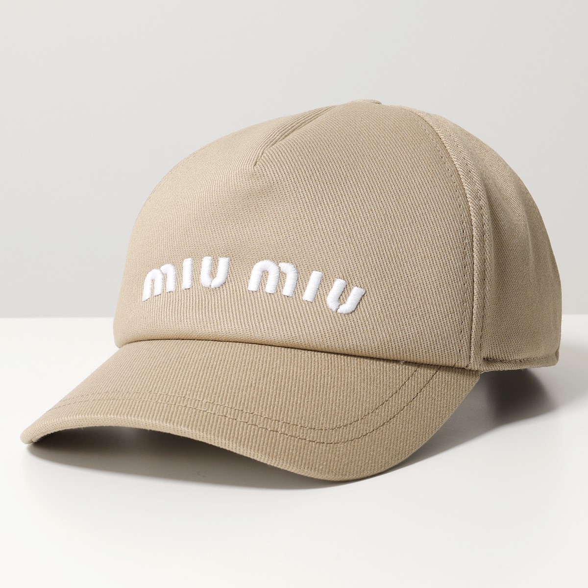 MIUMIU ミュウミュウ ベースボールキャップ 5HC179 2DXI レディース ロゴ 刺繍 エンボス デニム 帽子カラー4色