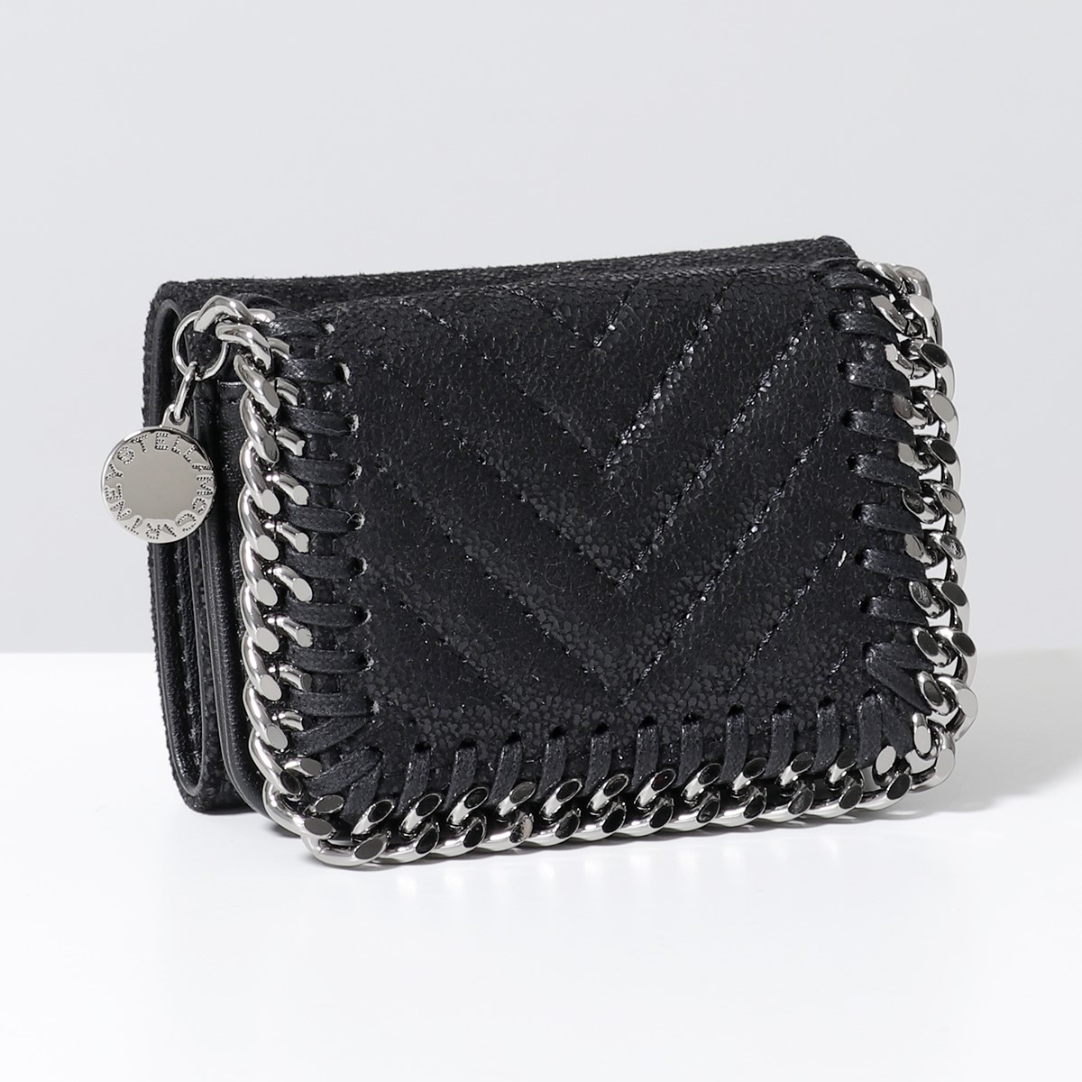 未使用　STELLA McCARTNEY 三つ折り財布 ファラベラ　箱付き 未使用 STELLA McCARTNEY 三つ折り財布 ファラベラ 黒×金 - メルカリ