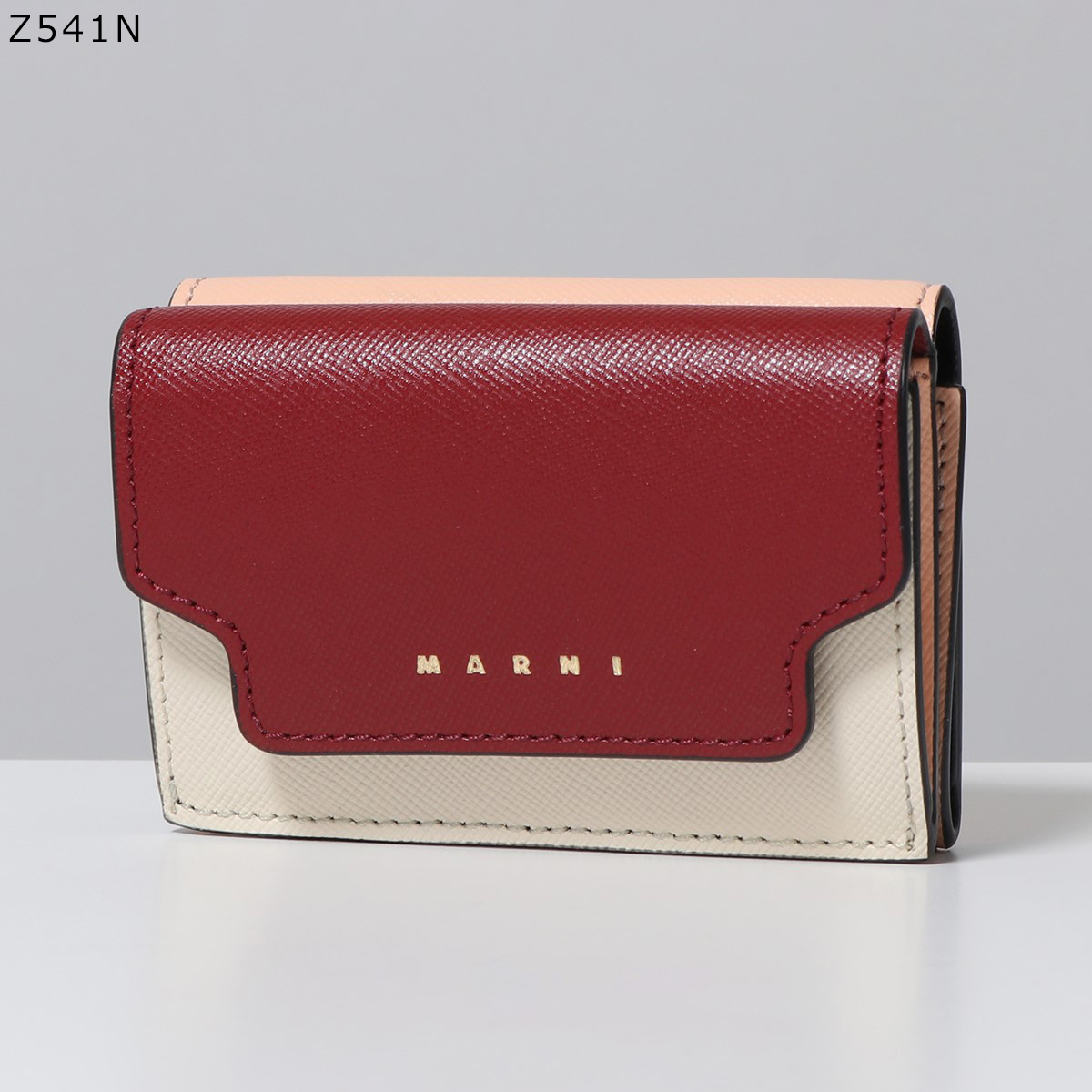 MARNI マルニ 三つ折り財布 PFMOW02U23 PFMOW02U25 LV520 レディース サフィアーノレザー スモール ミニ財布 豆財布  ロゴ カラー9色