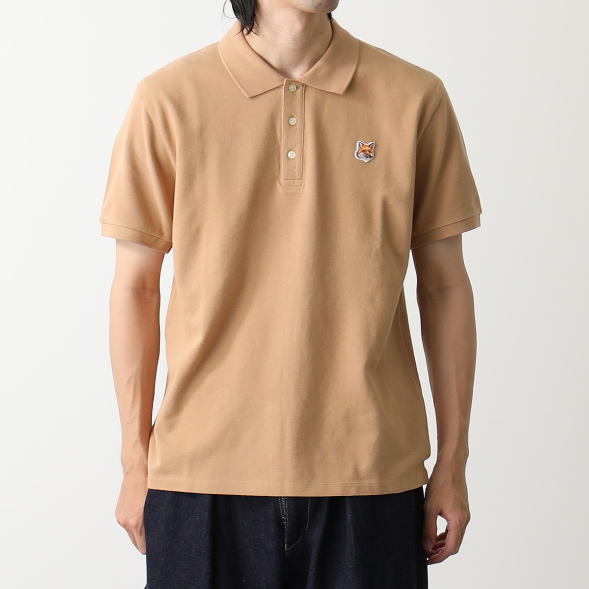 MAISON KITSUNE メゾンキツネ ポロシャツ LM00208KJ7002 メンズ 鹿の子 刺繍パッチ カラー4色