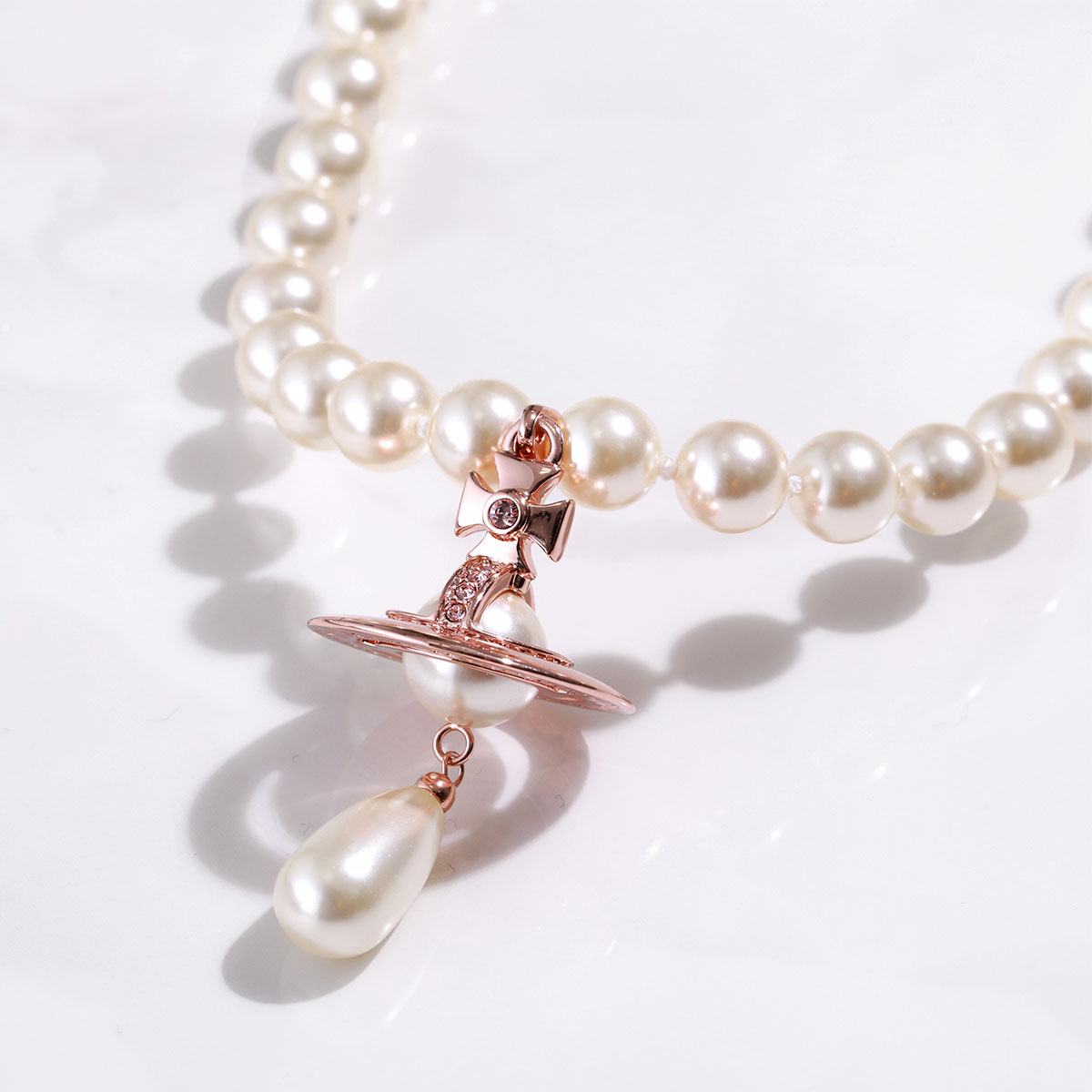 Vivienne Westwood ヴィヴィアンウエストウッド ネックレス ONE ROW PEARL DROP CHOKER 63030008 レディース パール チョーカー オーブ カラー3色｜s-musee｜04