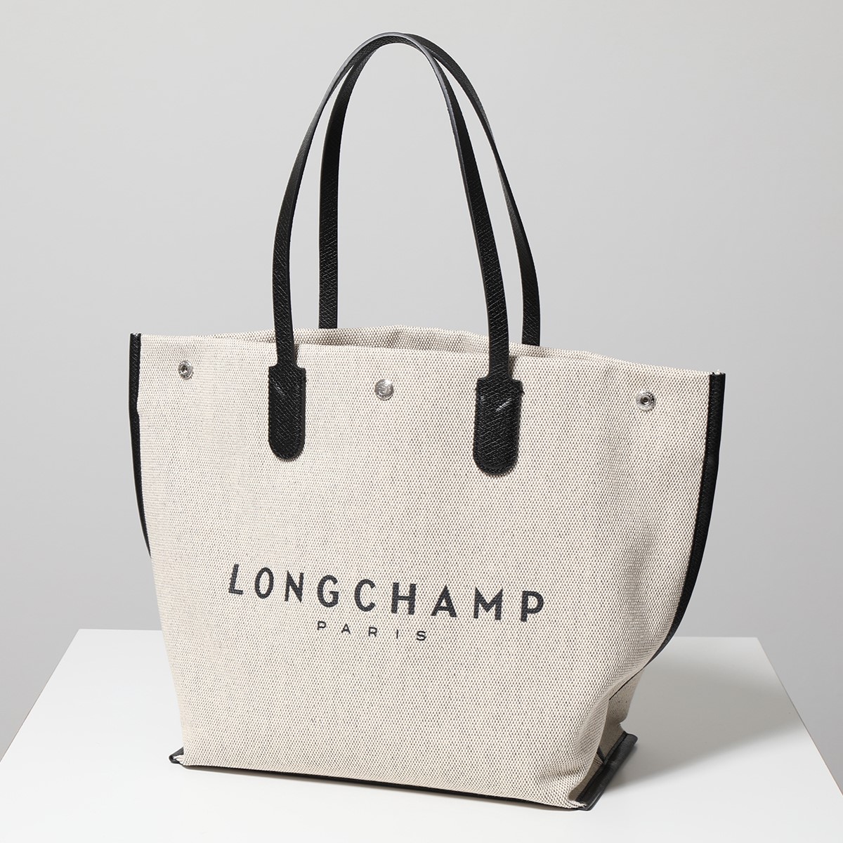 Longchamp ロンシャン トートバッグ 10090 HSG レディース コットン×レザー ロゴ...